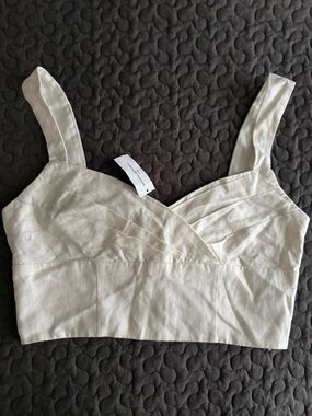 Banana Republic Cream Linen-Blend Tank Top